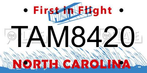 TAM8420 North Carolina License Plate