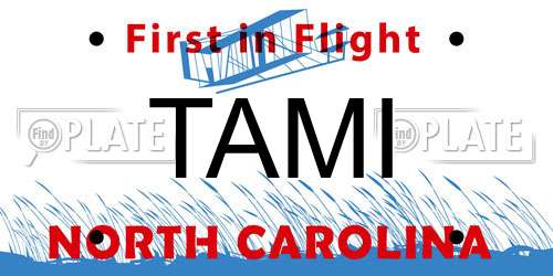 TAMI North Carolina License Plate