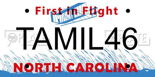 TAMIL46 North Carolina License Plate