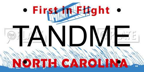 TANDME North Carolina License Plate