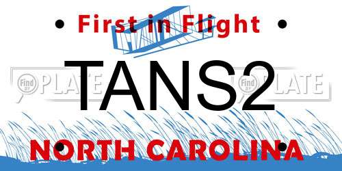 TANS2 North Carolina License Plate