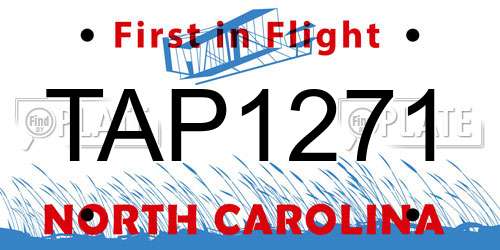 TAP1271 North Carolina License Plate