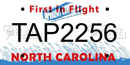 TAP2256 North Carolina License Plate
