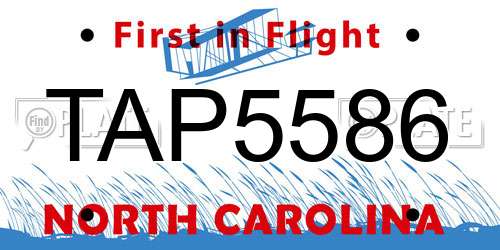 TAP5586 North Carolina License Plate
