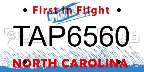 TAP6560 North Carolina License Plate