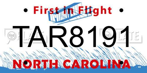 TAR8191 North Carolina License Plate