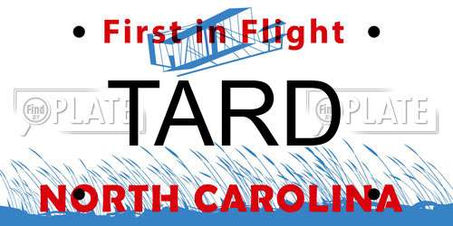 TARD North Carolina License Plate