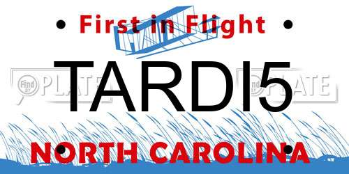 TARDI5 North Carolina License Plate
