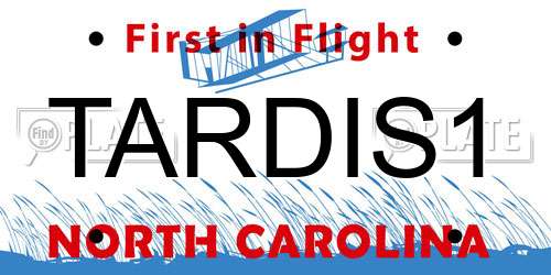 TARDIS1 North Carolina License Plate
