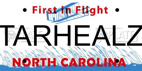 TARHEALZ North Carolina License Plate