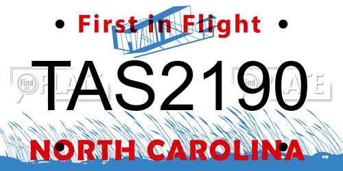 TAS2190 North Carolina License Plate