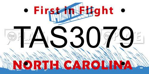 TAS3079 North Carolina License Plate