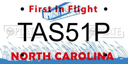 TAS51P North Carolina License Plate