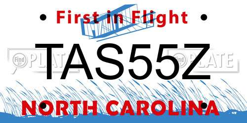 TAS55Z North Carolina License Plate