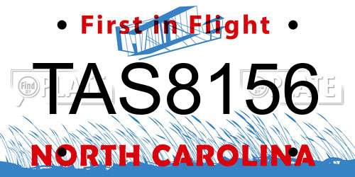 TAS8156 North Carolina License Plate