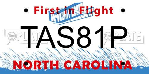 TAS81P North Carolina License Plate