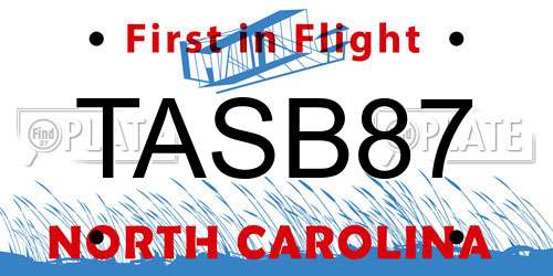 TASB87 North Carolina License Plate