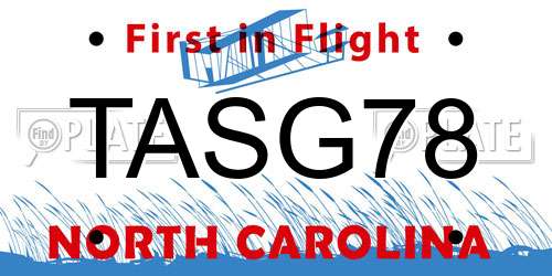 TASG78 North Carolina License Plate