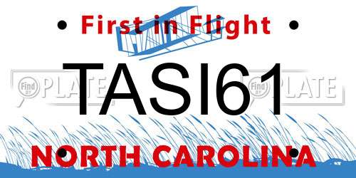 TASI61 North Carolina License Plate