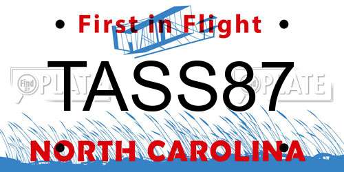 TASS87 North Carolina License Plate