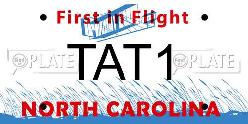 TAT1 North Carolina License Plate