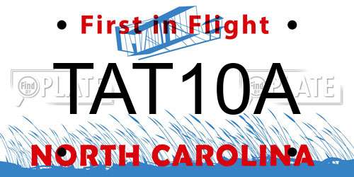 TAT10A North Carolina License Plate