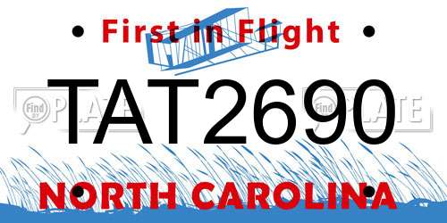 TAT2690 North Carolina License Plate