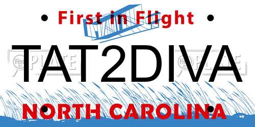 TAT2DIVA North Carolina License Plate