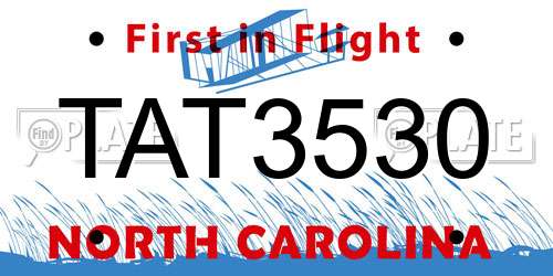 TAT3530 North Carolina License Plate