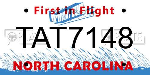TAT7148 North Carolina License Plate