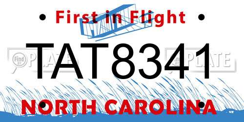TAT8341 North Carolina License Plate