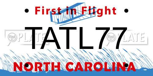 TATL77 North Carolina License Plate