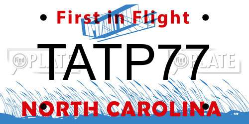 TATP77 North Carolina License Plate