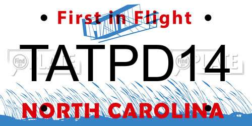 TATPD14 North Carolina License Plate