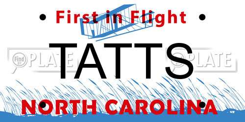 TATTS North Carolina License Plate