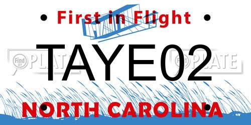TAYE02 North Carolina License Plate