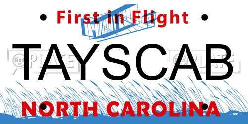 TAYSCAB North Carolina License Plate
