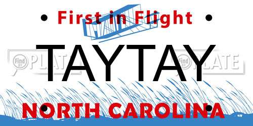 TAYTAY North Carolina License Plate