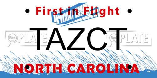 TAZCT North Carolina License Plate