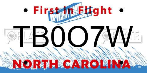 TB0O7W North Carolina License Plate