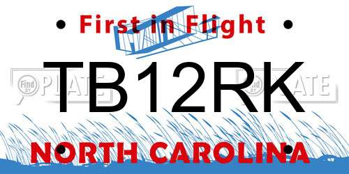 TB12RK North Carolina License Plate