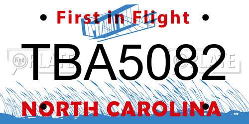 TBA5082 North Carolina License Plate