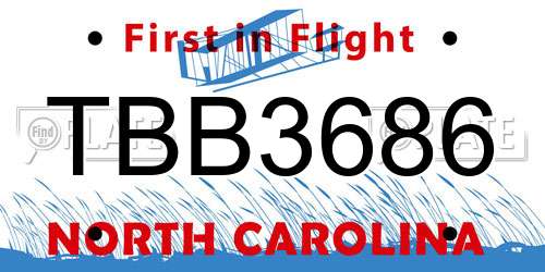 TBB3686 North Carolina License Plate