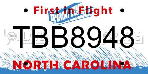 TBB8948 North Carolina License Plate