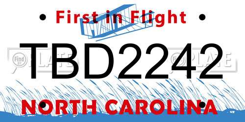 TBD2242 North Carolina License Plate