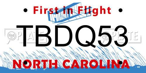 TBDQ53 North Carolina License Plate
