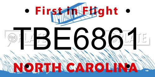 TBE6861 North Carolina License Plate