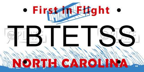 TBTETSS North Carolina License Plate