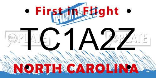 TC1A2Z North Carolina License Plate