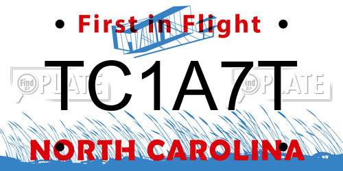 TC1A7T North Carolina License Plate